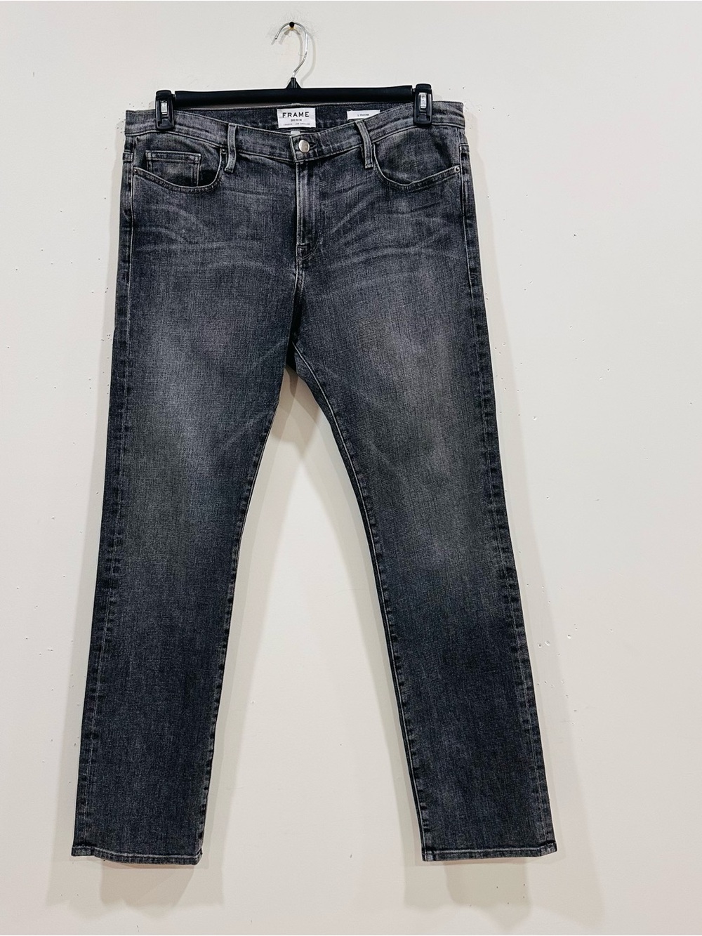 FRAME Denim L'Homme Slim Men's Jeans Size 38 Gray Faded Washed Premium Stretch